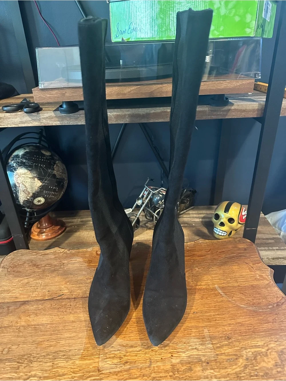 Via Spiga Black Over-the-Knee Pointed Toe Boots